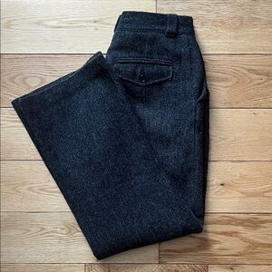 Vintage Woolrich Woman Wool Blend Pants Gray Herringbone